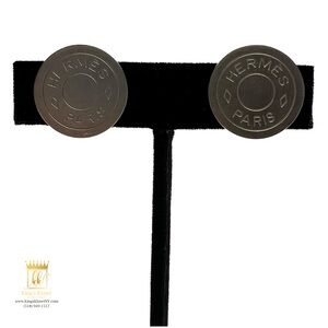 Hermes silver Clou de Selle earrings.